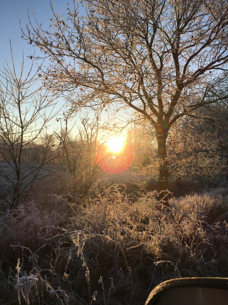 Sonnenuntergang im Huntetal